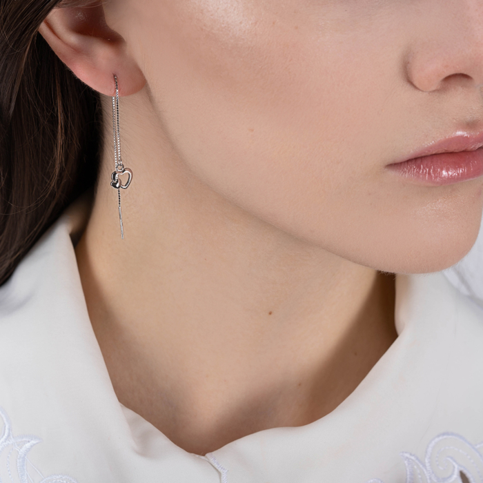 Серебряные серьги-протяжки. Артикул SE00339-E/12