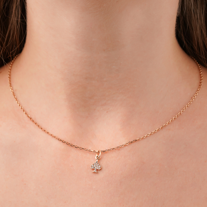 Золота підвіска з фіанітами F-1355-P/01/1