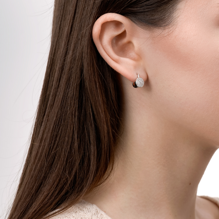 Серебряные серьги с фианитами. Артикул B00077-E/12/1