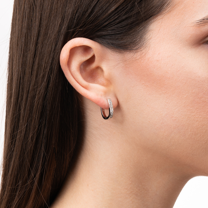 Срібні сережки з фіанітами. Артикул PB05449-E/12/1