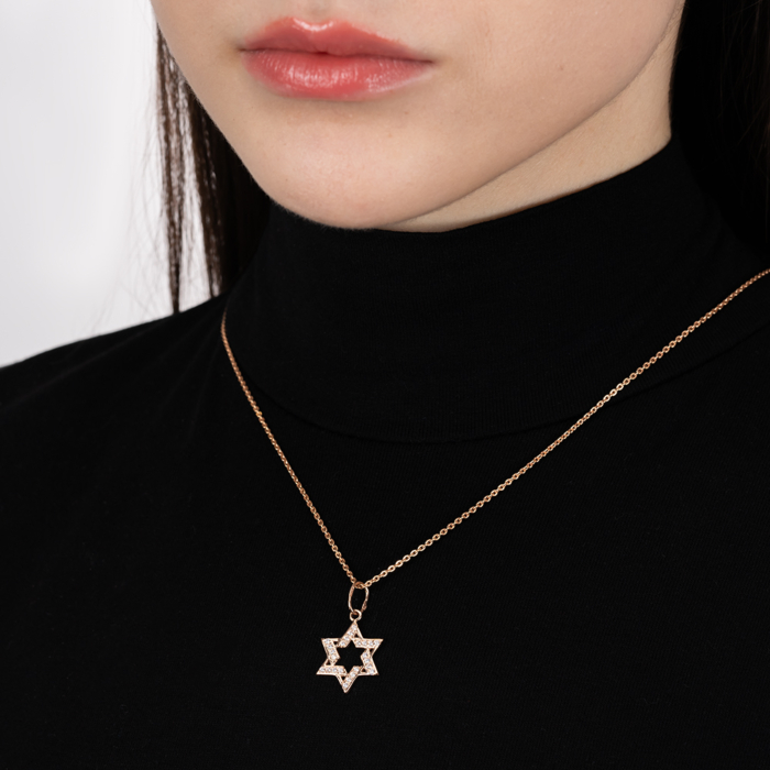 Золота підвіска «Зірка Давида». Артикул 3760/01/0/13