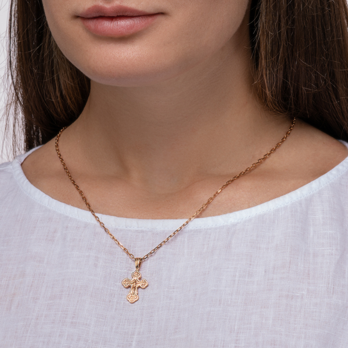 Золотий хрестик. Розп'яття Христове. Артикул 31487