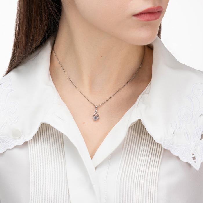 Срібна підвіска з фіанітами. Артикул SP00440-P/12/1