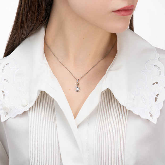 Срібна підвіска з фіанітом. Артикул SP00981-P/12/1