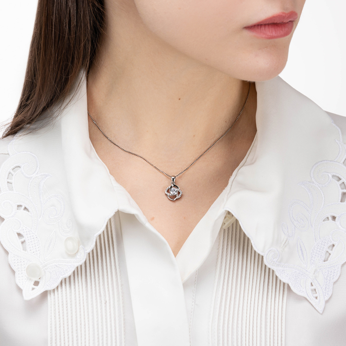 Срібна підвіска з фіанітами. Артикул SP00448-P/12/1
