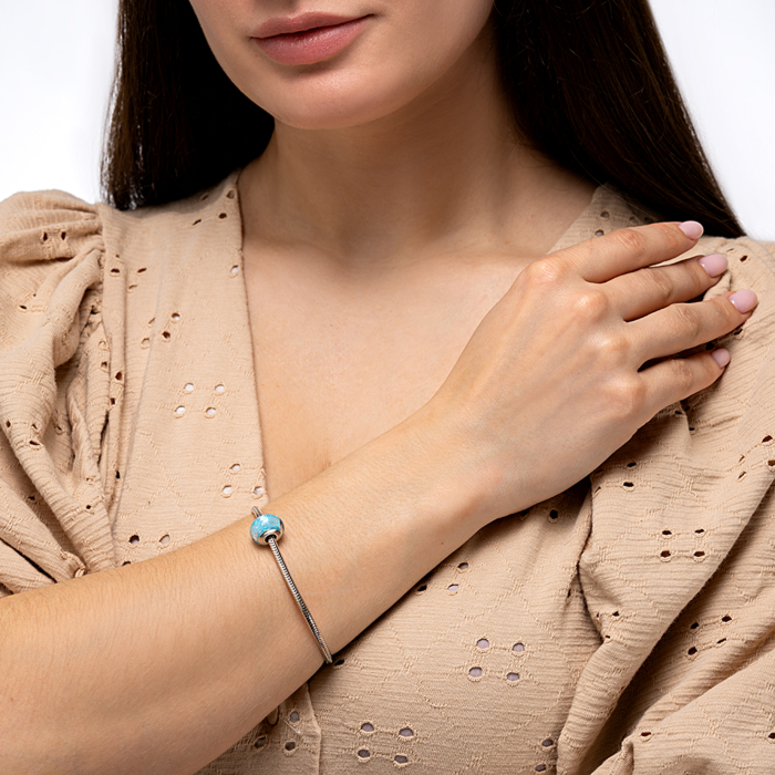 Срібна намистина-шарм. Артикул HGS-860-P/12/4648