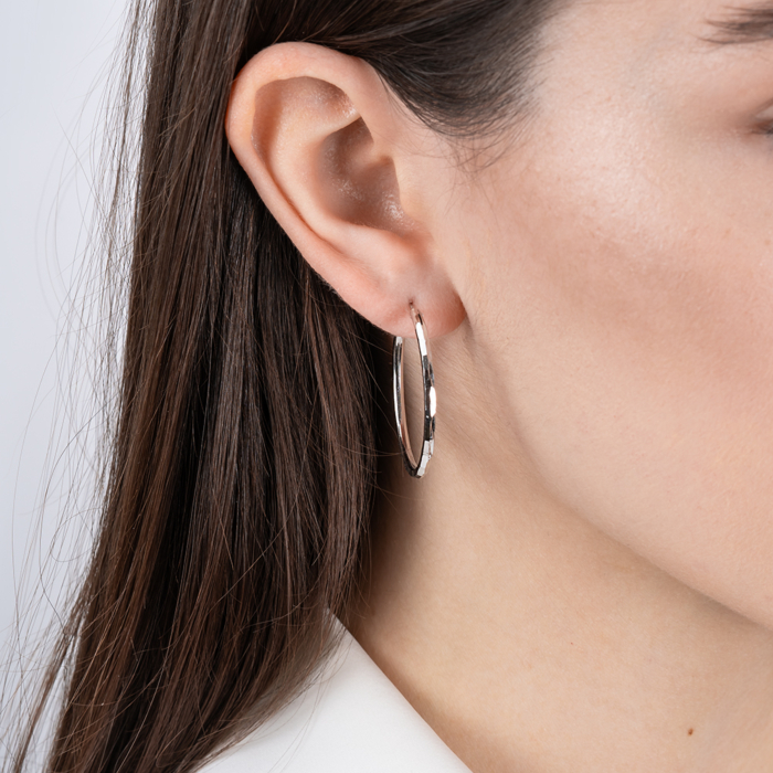 Срібні сережки-конго. Артикул SE00589-E/12