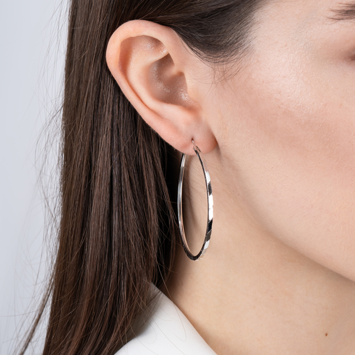 Срібні сережки-конго. Артикул SE00611-E/12