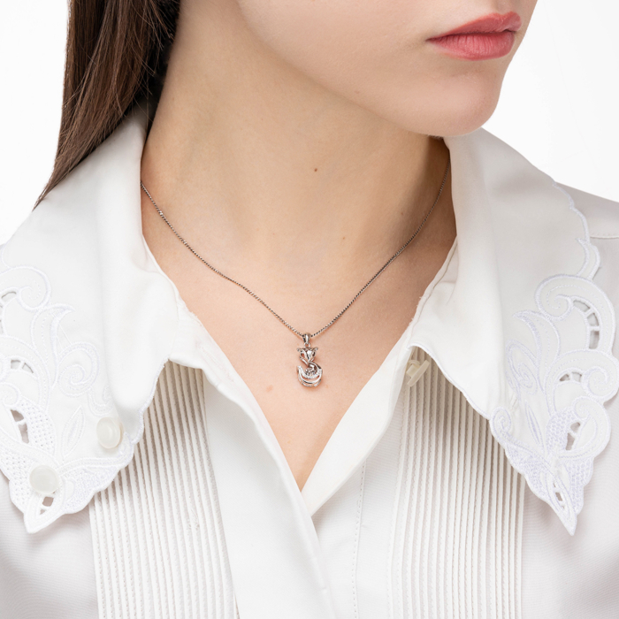 Срібна підвіска з фіанітами. Артикул SP00387-P/12/1