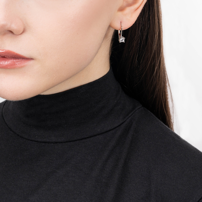 Срібні сережки з фіанітом. Артикул SZDE08415-E/12/1