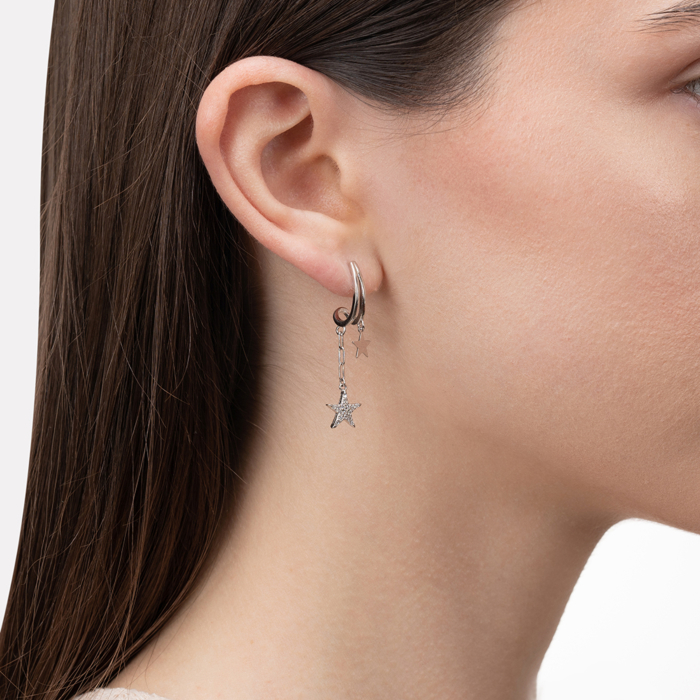 Срібні сережки з фіанітами. Артикул B05082-E/12/1