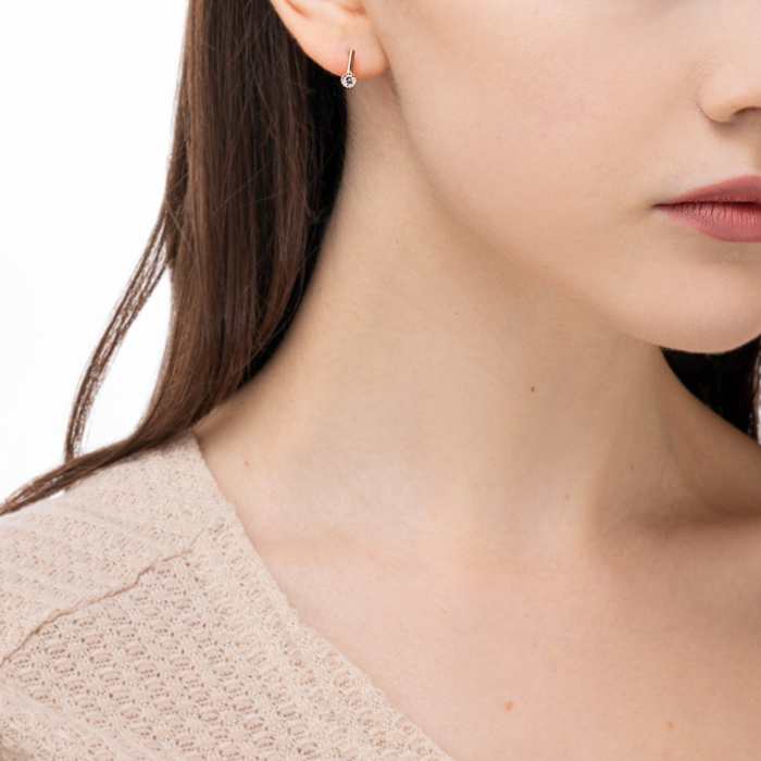 Золоті сережки з фіанітом. Артикул 23371/01/0/28