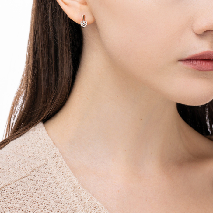 Золотые серьги с фианитами. Артикул 23369/01/0/47