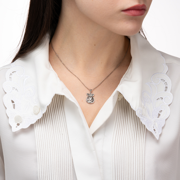 Срібна підвіска з фіанітом. Артикул SP00421-P/12/1