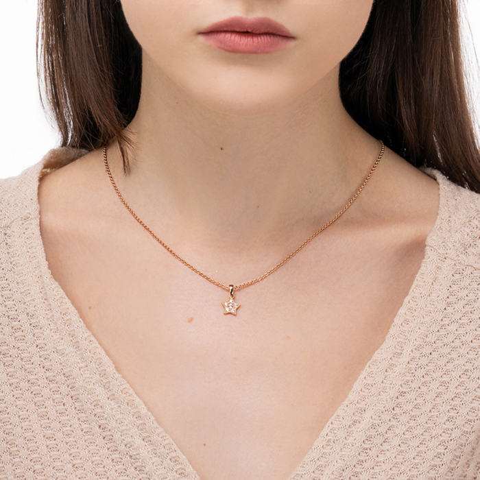 Золота підвіска з фіанітами. Артикул 32562/01/0/57