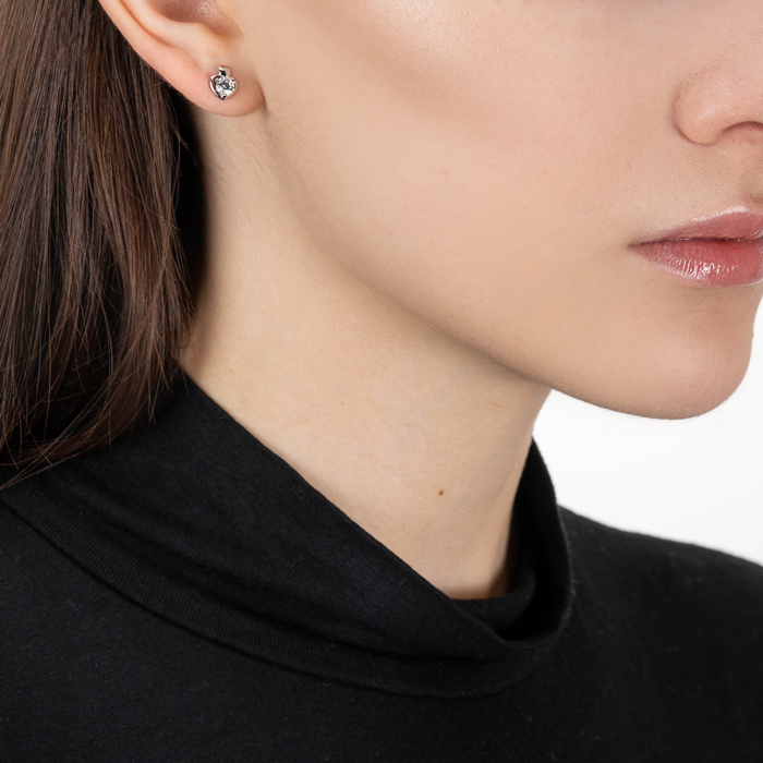 Срібні сережки з фіанітом. Артикул SE01418-E/12/1