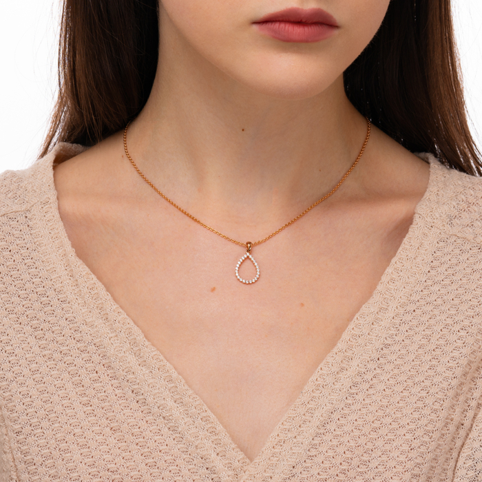 Золота підвіска з фіанітами. Артикул 32549/01/0/3