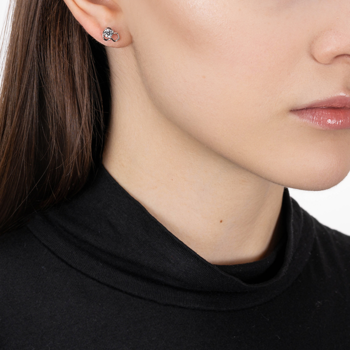 Серебряные серьги с фианитом. Артикул SE00698-E/12/1