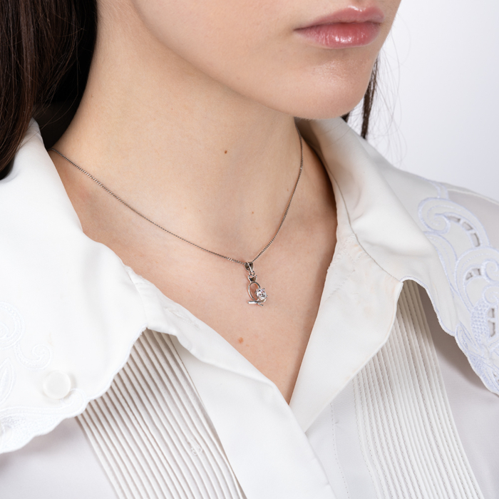 Срібна підвіска з фіанітом. Артикул SP00998-P/12/1