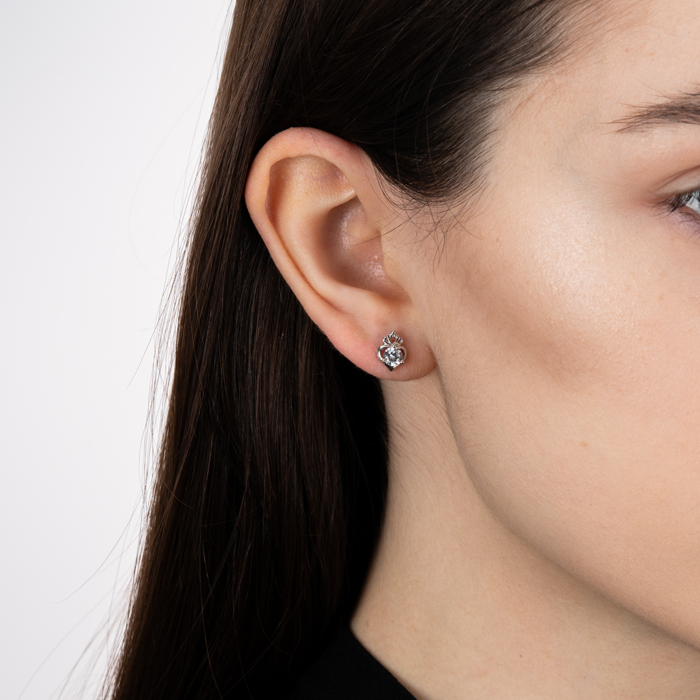 Срібні пусети з фіанітом. Артикул SE00771-E/12/1