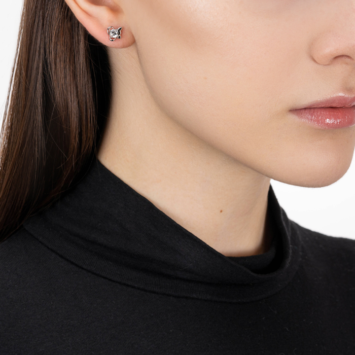 Срібні пусети з фіанітом. Артикул SE00647-E/12/1