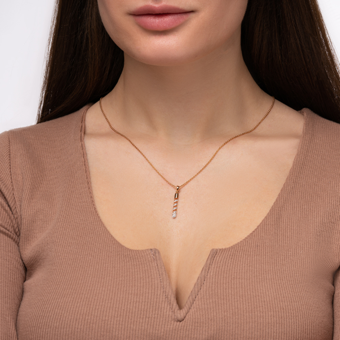 Золота підвіска з фіанітами. Артикул 32499/01/1/1