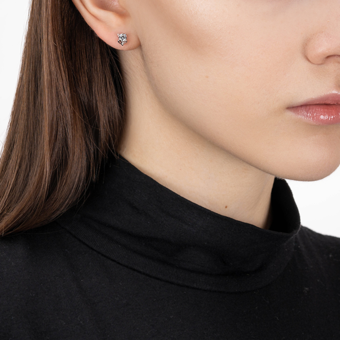 Срібні пусети з фіанітом. Артикул SE00821-E/12/1