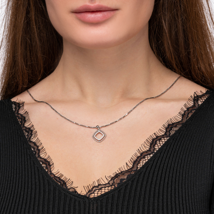 Срібна підвіска з фіанітами. Артикул GP14381A-P/12/1