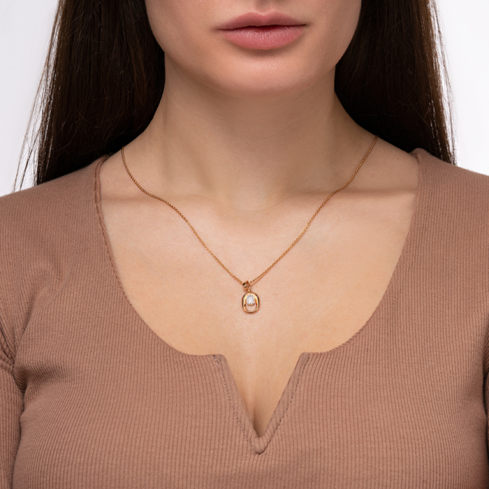 Золота підвіска з фіанітами. Артикул 32521/01/1/323