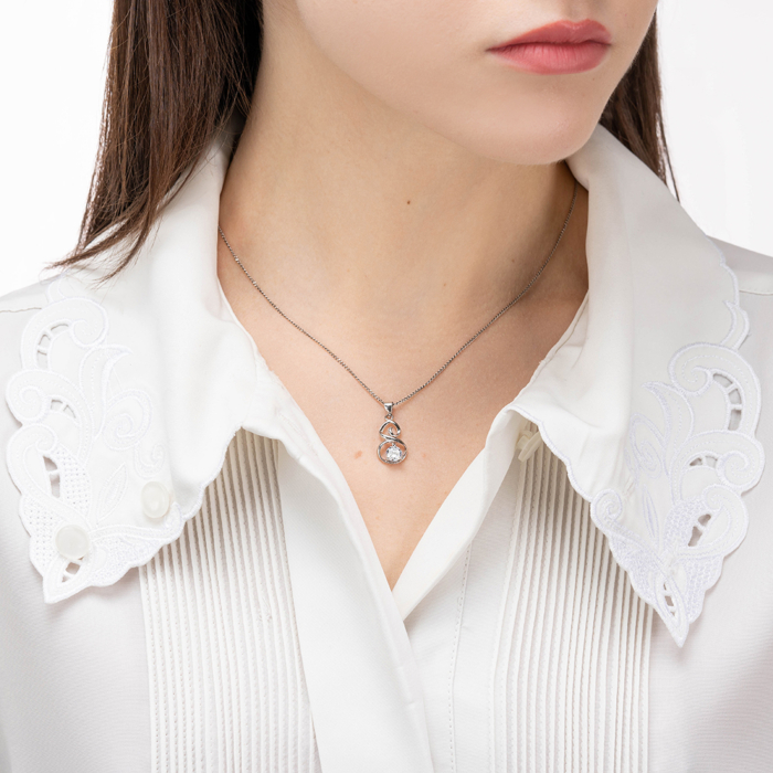 Срібна підвіска з фіанітом. Артикул SP01040-P/12/1