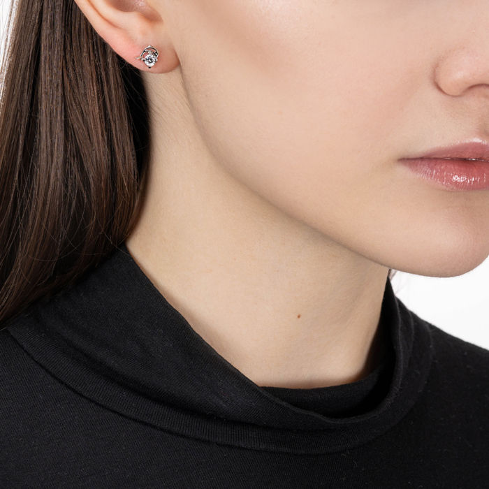 Срібні сережки з фіанітом. Артикул SE00644-E/12/1