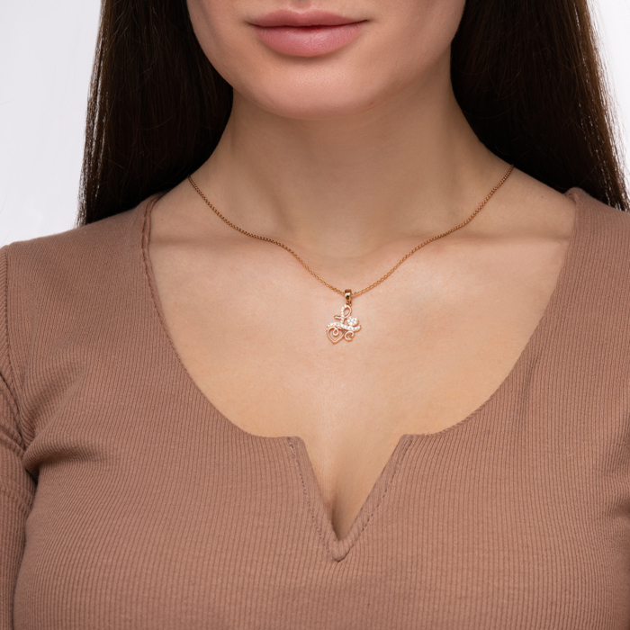 Золота підвіска з фіанітами. Артикул 32520/01/0/75