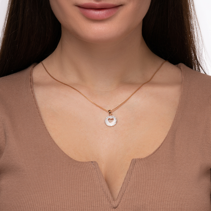 Золота підвіска з фіанітами. Артикул 32503/01/1/1