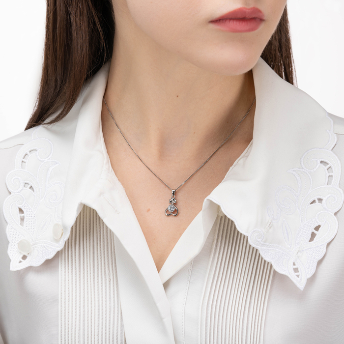 Срібна підвіска з фіанітом. Артикул SP00992-P/12/1