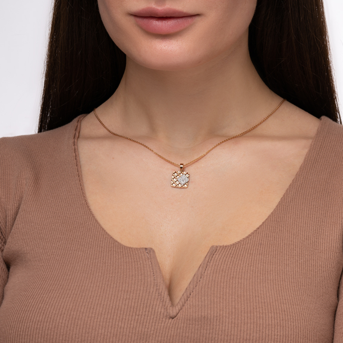 Золота підвіска з фіанітами. Артикул 32425/01/1/36