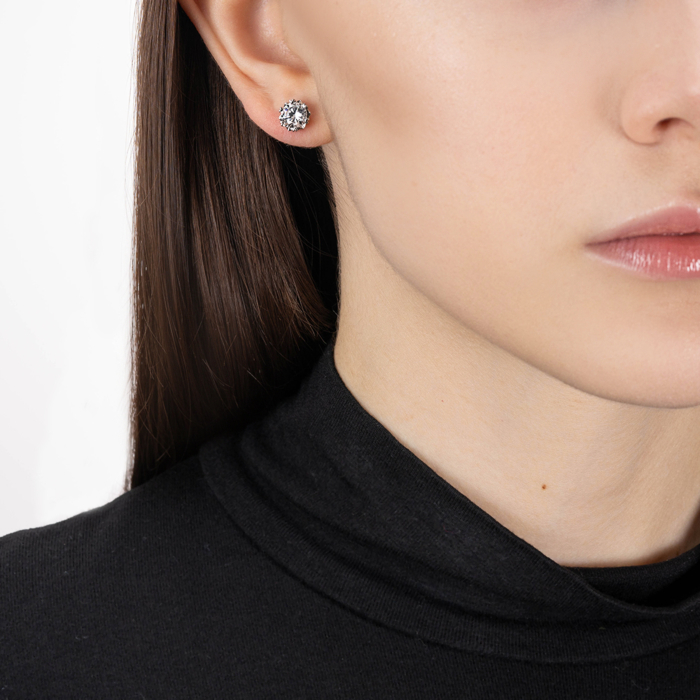 Срібні сережки з фіанітом. Артикул SE00950-E/12/1