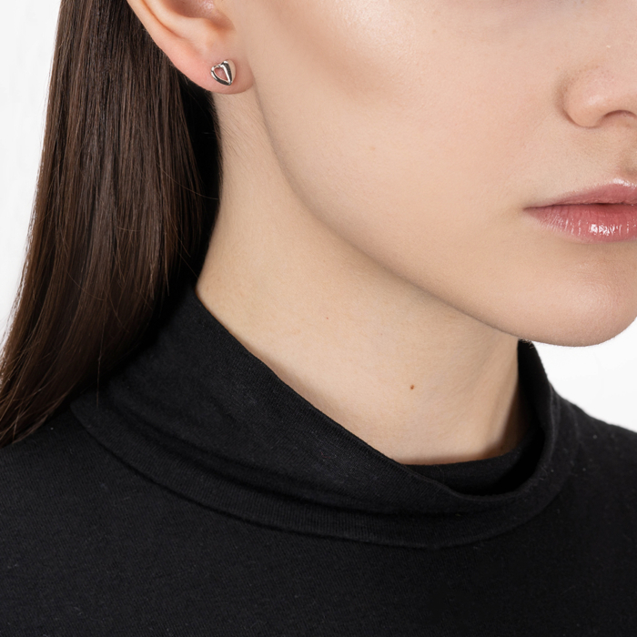 Срібні пусети Серце. Артикул SE01560-E/12