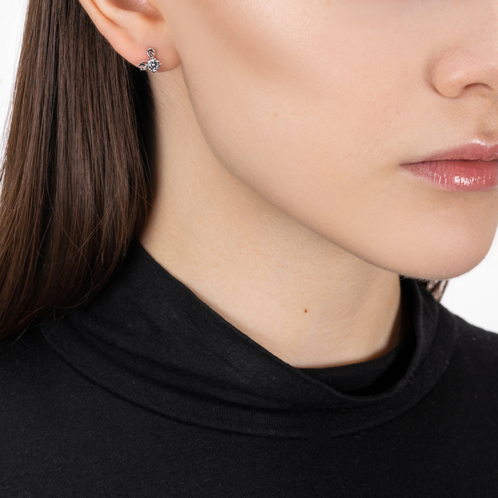 Срібні сережки з фіанітом. Артикул SE00790-E/12/1