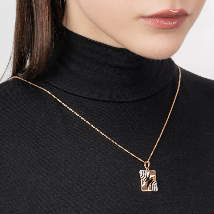 Золота підвіска з фіанітами. Артикул 32684/01/1/1