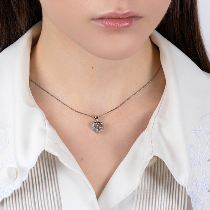 Срібна підвіска з фіанітами. Артикул SP00477-P/12/1