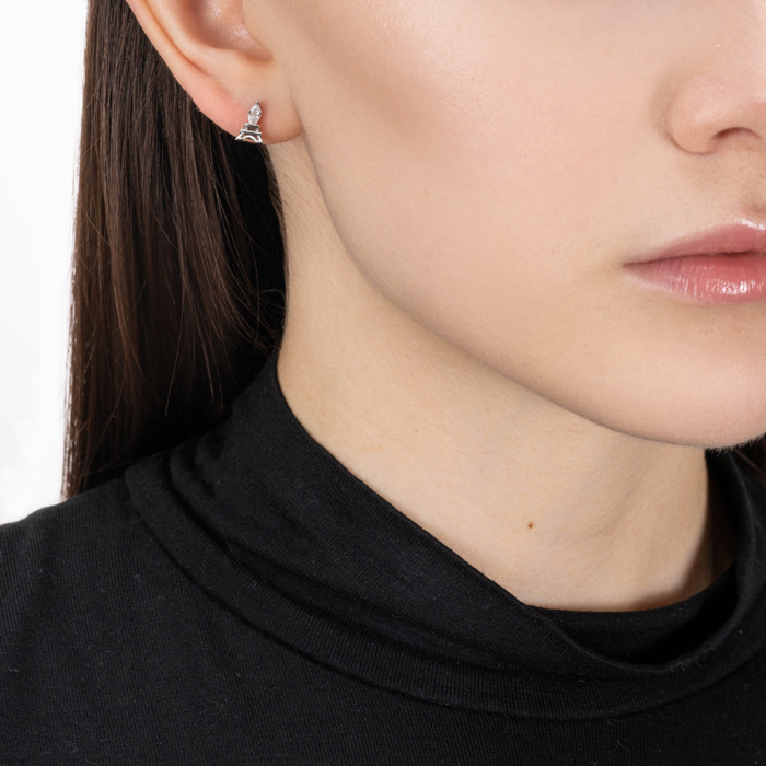 Срібні сережки з фіанітом. Артикул SE00262-E/12/1