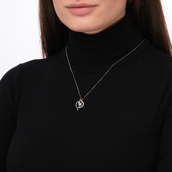 Срібна підвіска з фіанітами. Артикул SP06074A-P/12/1273