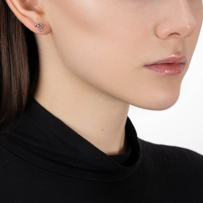 Серебряные пуссеты. Артикул SE00656-E/12