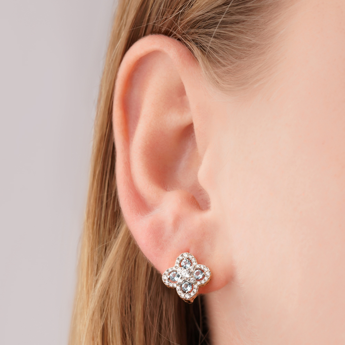 Золоті сережки з топазами та фіанітами 540308/01/1/16181