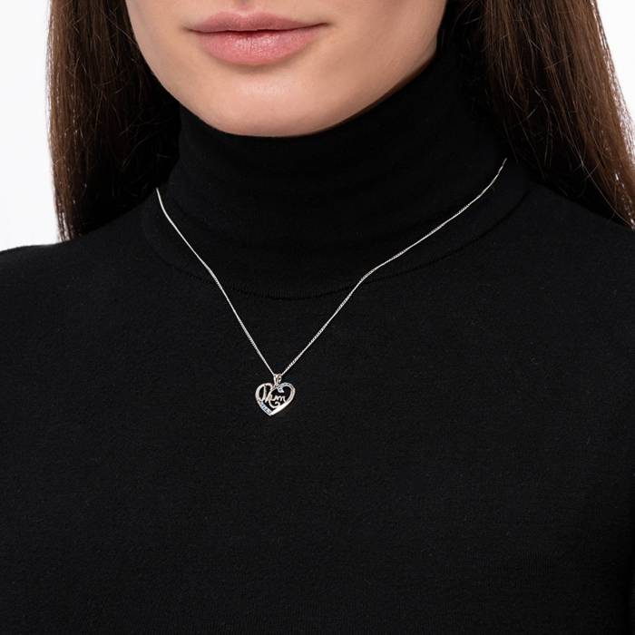 Срібна підвіска з фіанітами. Артикул SP06077A-P/12/1273