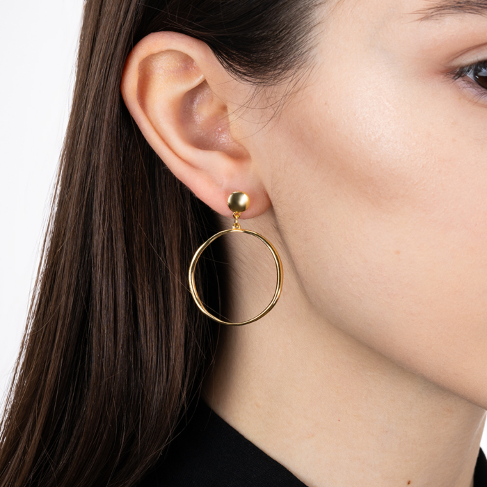 Серебряные позолоченные серьги. Артикул ORT  7994 G-E/20