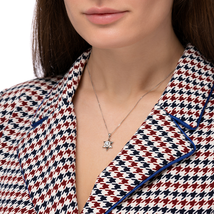 Срібна підвіска з фіанітами. Артикул GP13894A-P/12/1