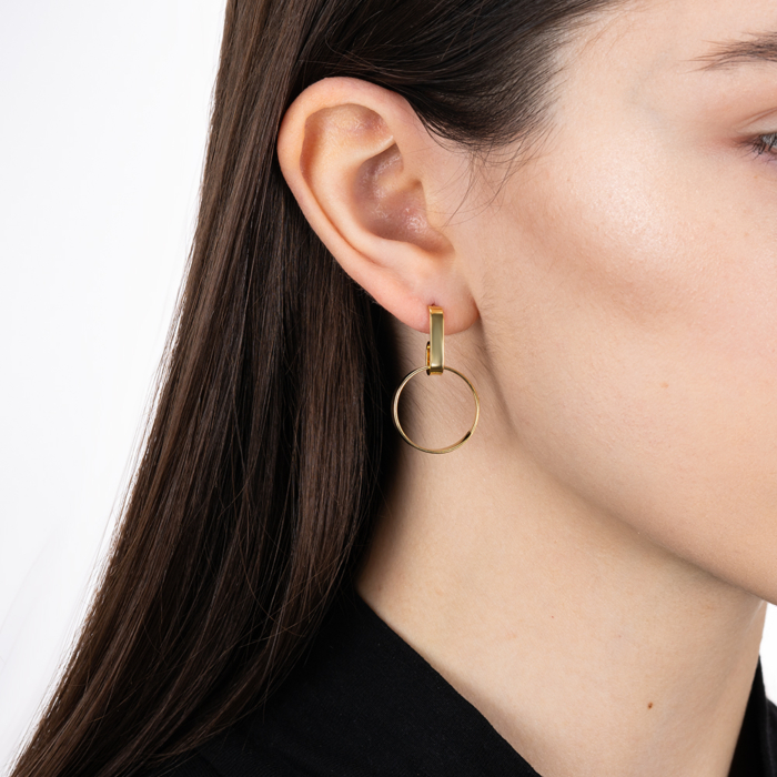 Серебряные позолоченные серьги. Артикул ORT  8952 G-E/20