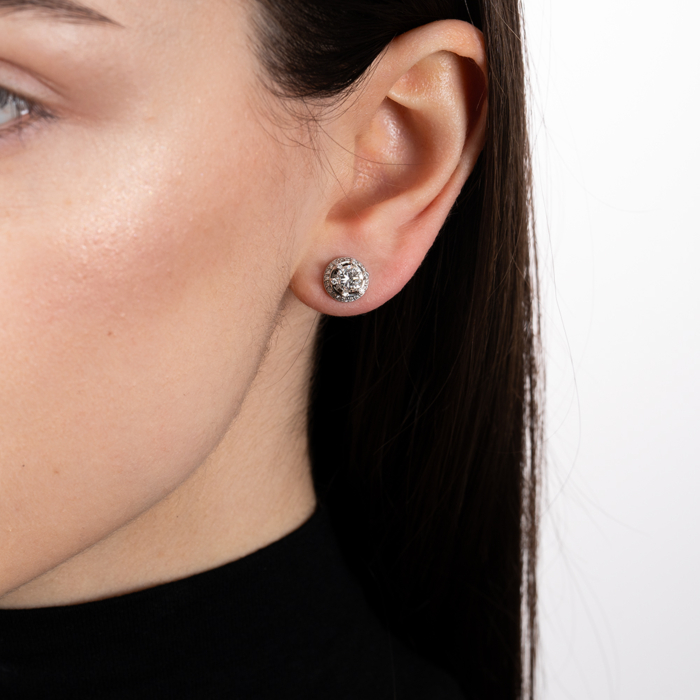 Золотые пуссеты с бриллиантами. Артикул 53817/02/1/8425