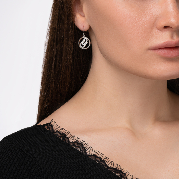 Серебряные серьги с фианитами. Артикул GE14355A-E/12/1